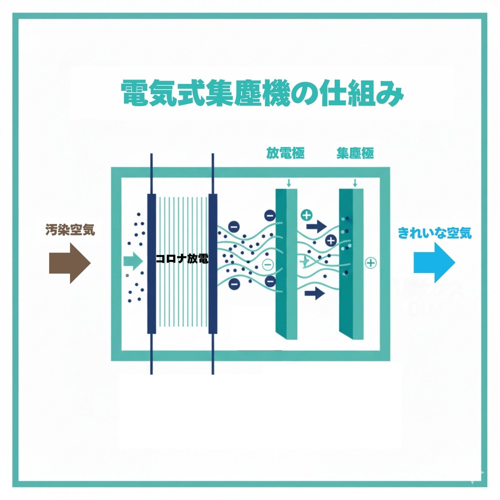 電気式集塵機の仕組み