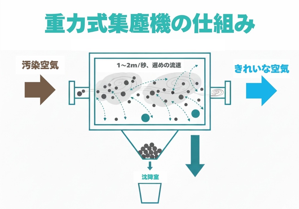 重力式集塵機の仕組み