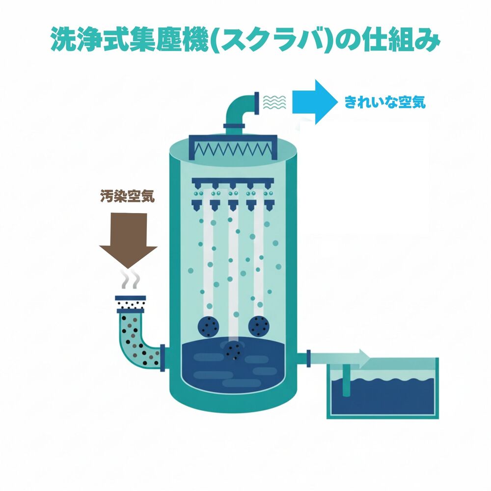 洗浄式集塵機の仕組み